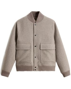Woolrich Twill-Weave Bomber Jacket - Brown