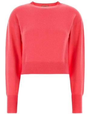 LeKasha Menorca Pullover Mit Geripptem Saum - Rot