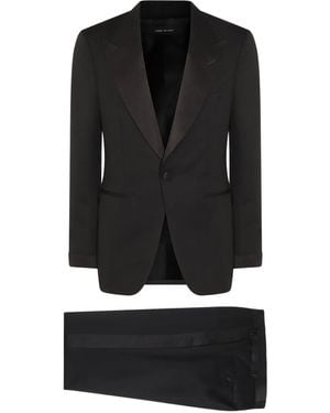 Tom Ford Satin-Lapels Suit - Black