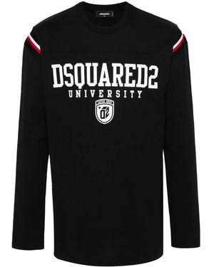 DSquared² Varsity Logo-Print T-Shirt - Black