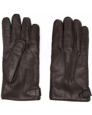 Billionaire Perforated-Detailing Leather Gloves - Brown