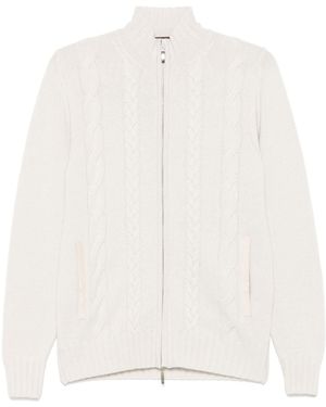 Doriani Cable-Knit Cardigan - White