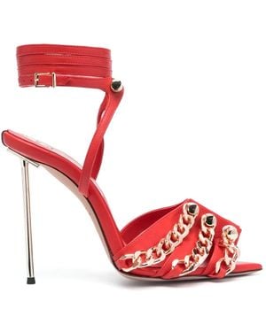 HARDOT 120Mm Chain-Link Detail Sandals - Red