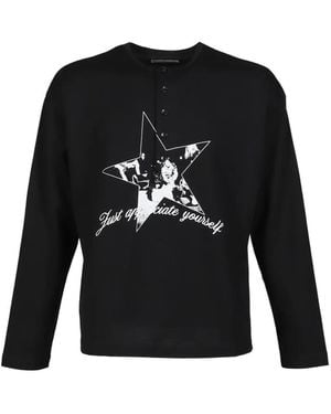 CEDARWOOD Graphic-Print Henley T-Shirt - Black