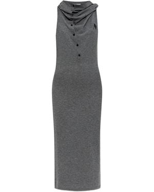The Attico Vestido midi con botones - Gris