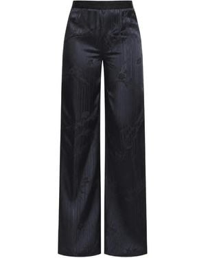 forte_forte Pantalones Anchos Con Motivo En Jacquard - Azul