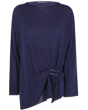 Pierantoniogaspari Asymmetrischer Pullover Mit Schnalle - Blau