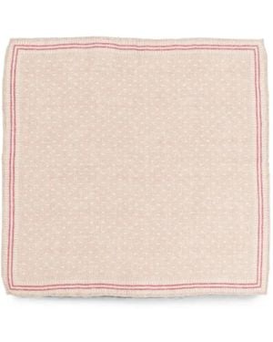 Brunello Cucinelli Polka-Dot Border-Detail Pocket Square - Natural