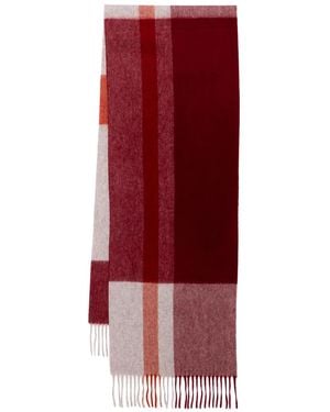 N.Peal Cashmere Cashmere Checked Scarf - Red