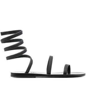Ancient Greek Sandals Strappy Leather Sandals - Black
