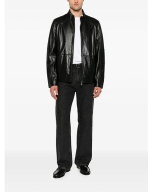 SERGIO MORETTI FIRENZE Leather Jacket - Black