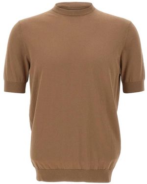 FILIPPO DE LAURENTIIS Short-Sleeve Jumper - Brown