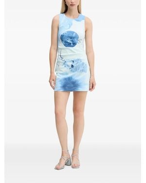 Desigual Collage Printed Sleeveless Mini Dress - Blue