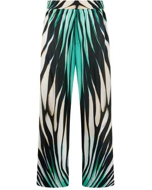 Roberto Cavalli Animal-Print Trousers - Blue