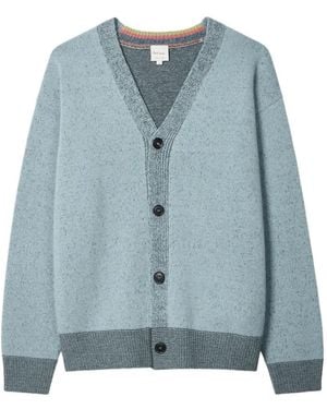 Paul Smith Marl-Effect Wool Cardigan - Blue
