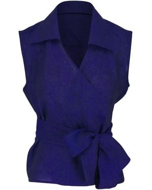 Kiton Blusa de lino - Azul
