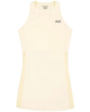 Sporty & Rich The Steffi Action Pleated Minidress - Natural