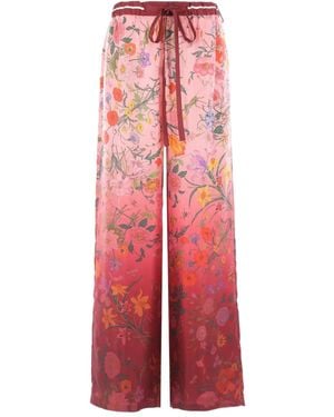 Gucci Floral-print drawstring trousers - Rot