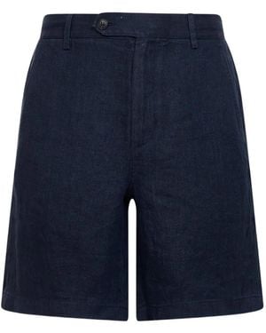 MC2 Saint Barth Herringbone Elastic-Waist Shorts - Blue