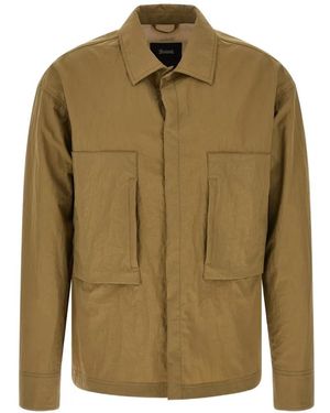 Laminar Hidden-Button Shirt Jacket - Green