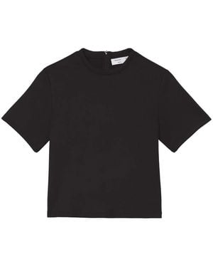 Proenza Schouler Scuba Cropped Jersey T-Shirt - Black