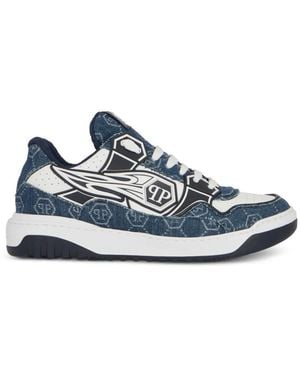 Philipp Plein Moonwalker Lace-Up Trainers - Blue