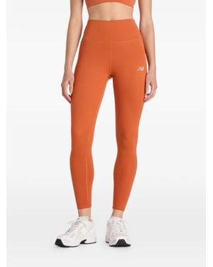 New Balance Leggings A Vita Alta - Arancione