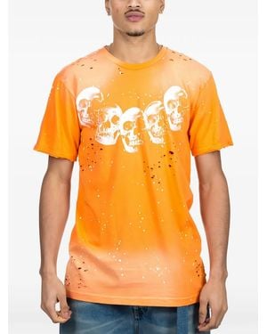 DOMREBEL T-Shirt Amigos À Effet Taches De Peinture - Orange