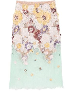 Costarellos Embroidered Lace Top - White