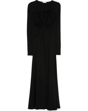 By Malene Birger Gerafftes Deija Kleid mit langen Ärmeln - Schwarz