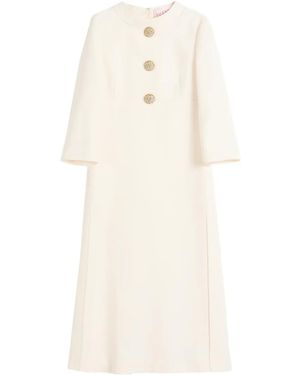 Valentino Garavani Midi Crepe Couture Dress - Natural