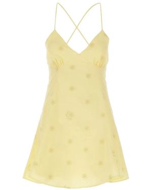MC2 Saint Barth Vestido Corto Marge Con Bordado Floral - Amarillo