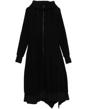 Yohji Yamamoto Hooded Asymmetrical Coat - Black