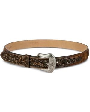 Stetson Ceinture En Poils De Veau En Relief - White