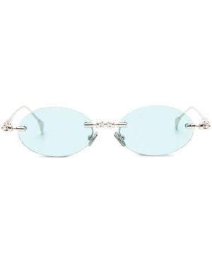 Kuboraum Frameless Oval-Frame Sunglasses - Blue