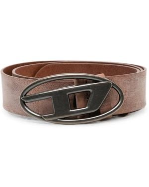 DIESEL Oval D Plaque Belt - Brown