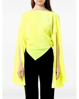 Balenciaga Slit-Sleeve Crepe Top - Yellow