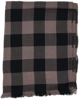 Rick Owens Checked-Pattern Scarf - Black