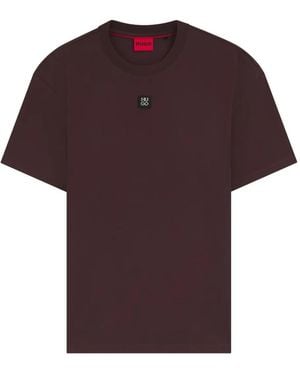 HUGO Camiseta con parche del logo - Rojo