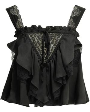 Chloé Lace-Trim Ruffled Top - Black