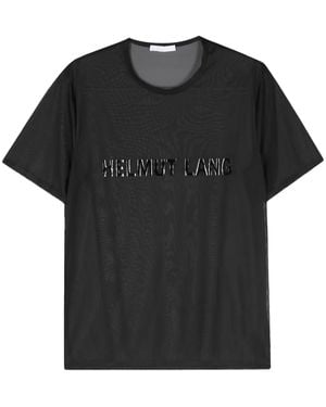 Helmut Lang Logo-Appliqué Sheer T-Shirt - Black