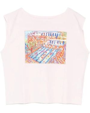 agnès b. Colisée Artist Cotton T-Shirt - White