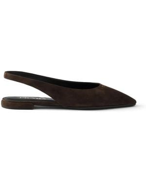 Prada Suede Ballerinas - White