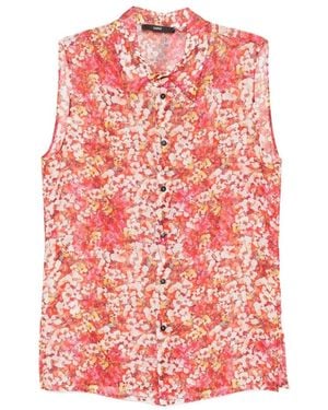 SAPIO Floral-Print Sleeveless Shirt - Red