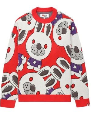 A Bathing Ape Rabbit Pattern Jumper - Red