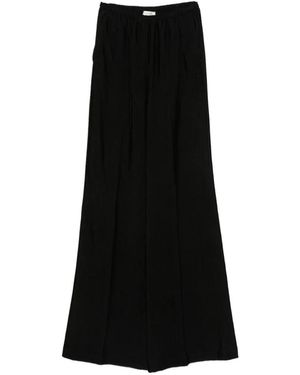 forte_forte Corduroy-Effect Palazzo Trousers - Black