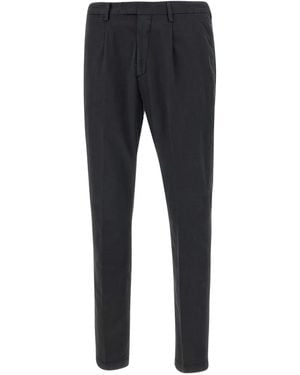 Devore Belt-loops Welt-pockets Pants - Blue