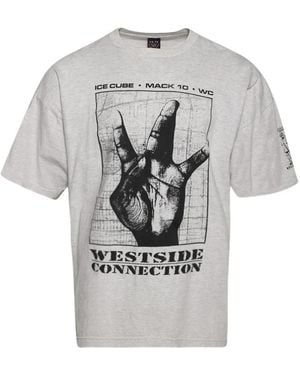 Earthling VIP Hand-Graphic Westside Connection T-Shirt - Grey