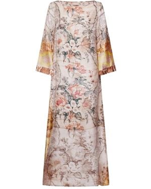 Pierre Louis Mascia Vestido largo con motivo floral - Multicolor