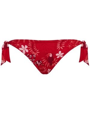 Vilebrequin Bragas De Bikini Con Estampado Floral - Rojo